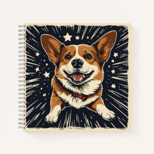 Carnet Corgi cosmique - Linéocut étoilé