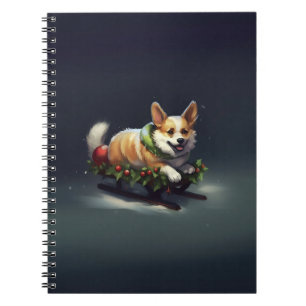 Carnet Corgi Noël neige hiver