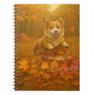 Carnet Corgi Saut dans les Feuilles
