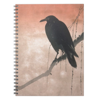 Carnet Corneille sur une branche de saule