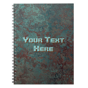 Carnet Corrosion "Copper" Text print notebook