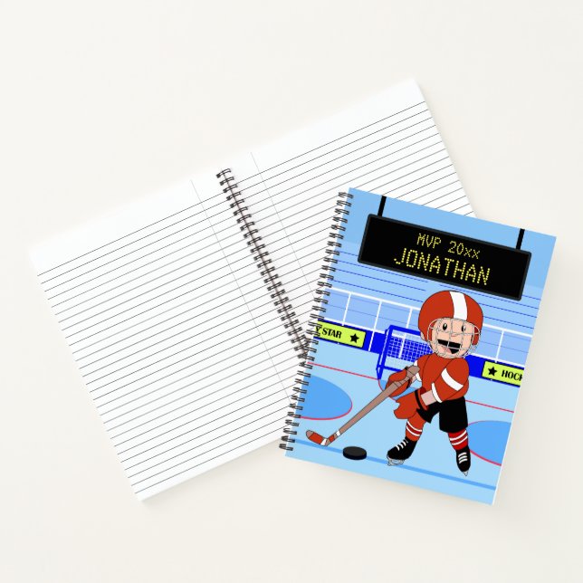 Carnet Corte Personnalisée Hockey sur glace étoile rw (Intérieur)