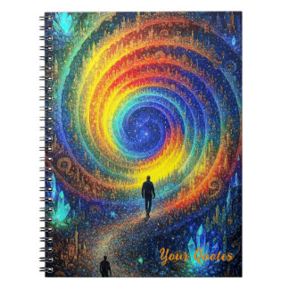 Carnet Cosmic Journey Galaxy Rainbow Light Surreal 
