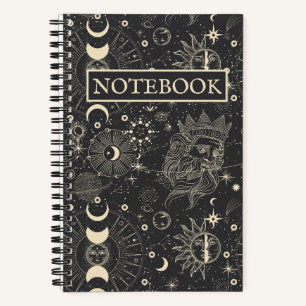 Carnet Cosmologique Vintage Sun Moon Stars Cosmologie