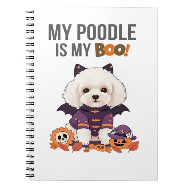 Carnet Costume d'Halloween de caniche Mon caniche est mon (Devant)