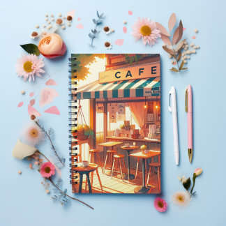 Carnet Cosy Anime Cafe Art 90s Vibe Emotional Cityscape