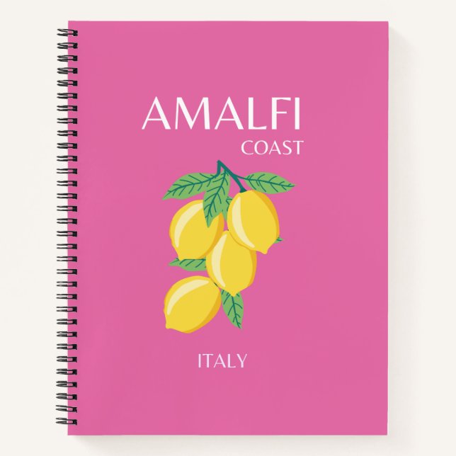 Carnet Côte amalfitaine, Italie, Art Voyage, Rose, Preppy (Devant)
