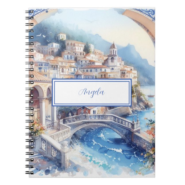 Carnet Côte d'Amalfi Carreaux bleus Italie Photo personna (Devant)
