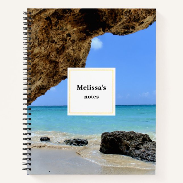 Carnet Côte tropicale de plage avec un Big Rock (Devant)