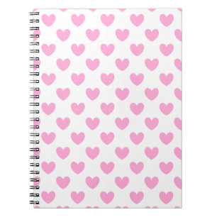 Carnet Coton Candy Pink coeurs sur blanc