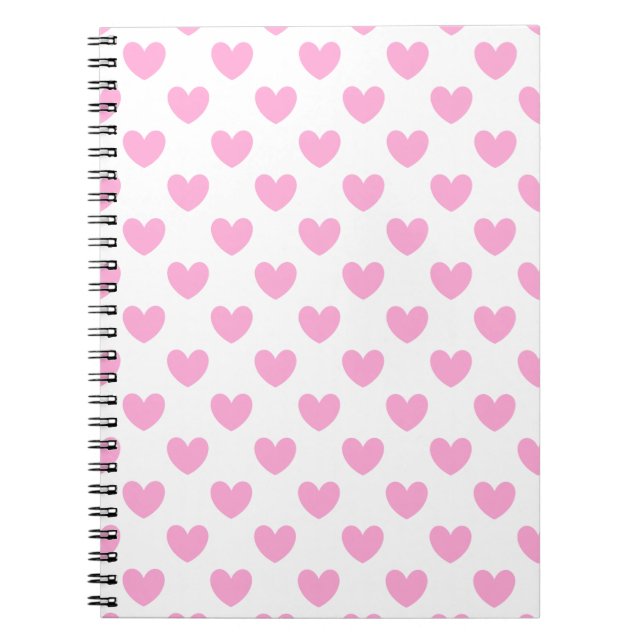 Carnet Coton Candy Pink coeurs sur blanc (Devant)