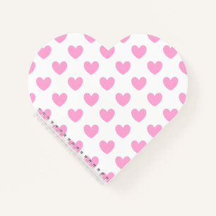 Carnet Coton Candy Pink coeurs sur blanc