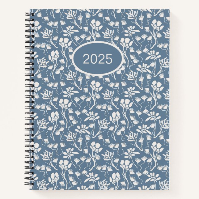 Carnet Cottage Floral Denim Blue (Devant)