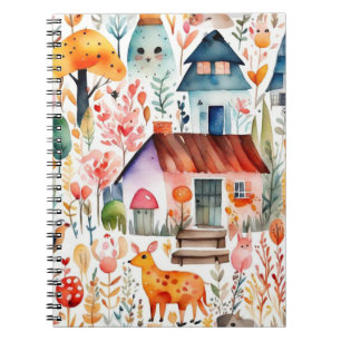 Carnet Cottage noyau floral de campagne animaux maisons