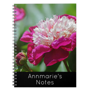 Carnet Cottage rose Peony Garden Fleur avec texte