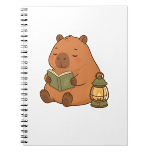 Carnet Cottagecore Capybara Lisant Lanterne Confor