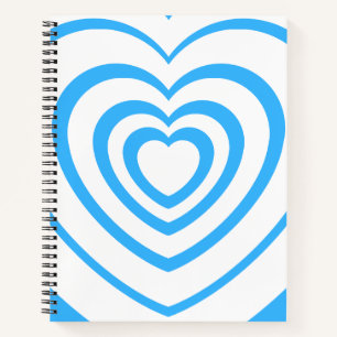 Carnet Couché bleu et blanc Coeur esthétique