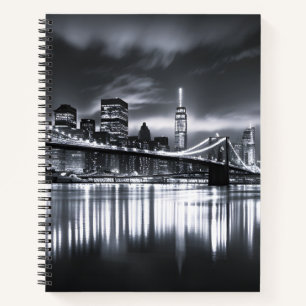 Carnet Coucher de New York Pont de Brooklyn Monochrome Nu