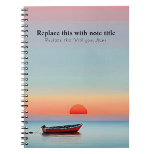 Carnet Coucher de soleil océanique personnalisé