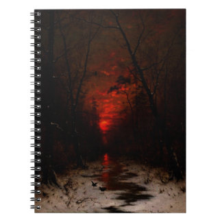 Carnet Coucher de soleil sur la forêt d'hiver par Heinric
