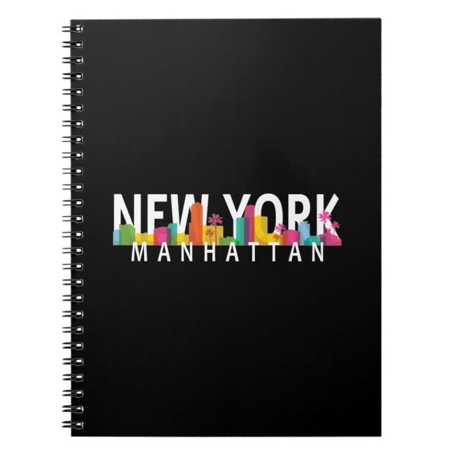 Carnet Coucher de soleil sur Manhattan avec des palmiers (Devant)