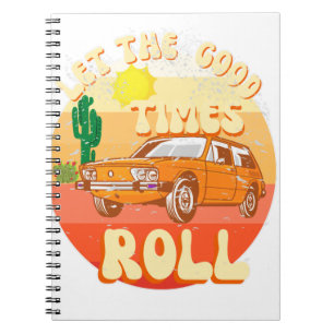 Carnet Coucher de soleil vintage et voiture classique