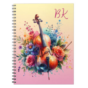 Carnet Coucou aquarelle et fleurs personnalisées