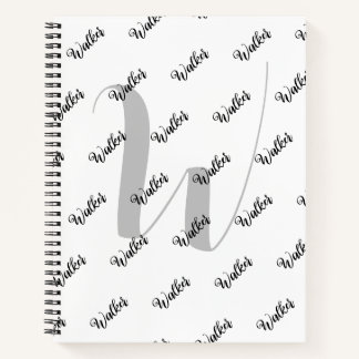 Carnet Couleur blanche simple - Nom initial Monogrammé