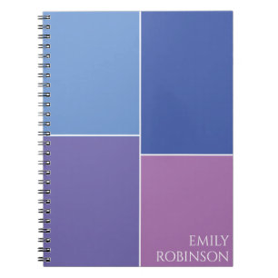 Carnet Couleur Bloc bleu violet personnalisé