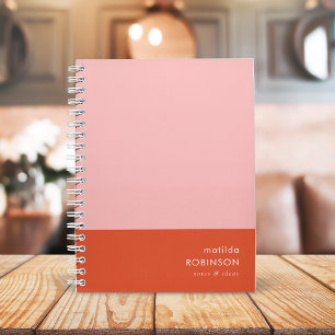 Carnet Couleur bloc rose et rouge moderne féminin