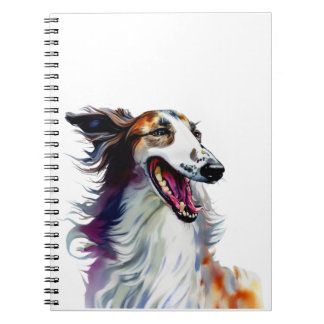 Carnet Couleur Cute Borzoi Art | Vibrant Art Greyhound