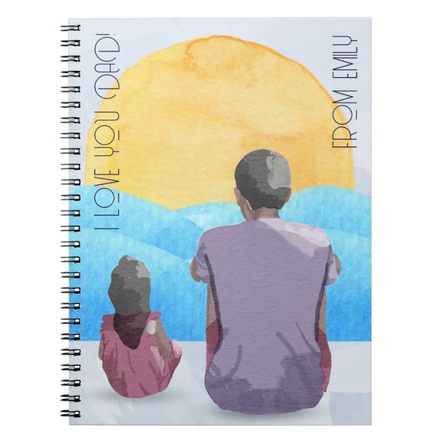 Carnet Couleur de l'eau Vue mer pour papa (Devant)