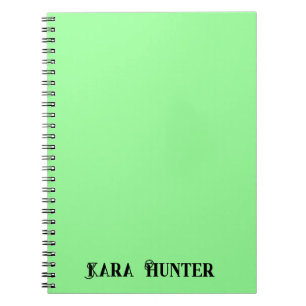 Carnet Couleur de menthe néon Script personnalisé noir