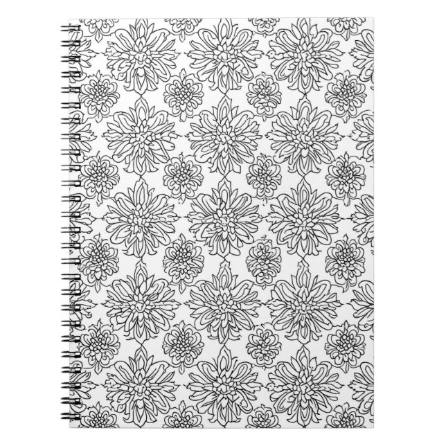 Carnet Couleur de votre propre motif floral (Devant)