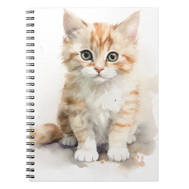 CARNET COULEUR D'EAU CUTE ORANGE TABBY CUISINE (Devant)