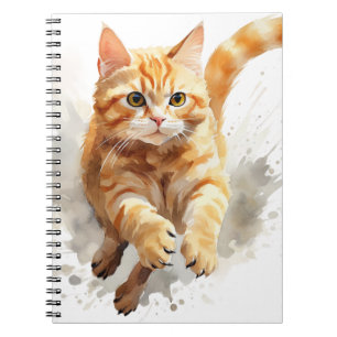 CARNET COULEUR D'EAU EXÉCUTANT DE LA TABLE ORANGE CAT