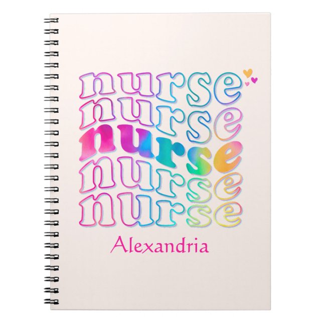 Carnet Couleur élégante infirmière (Devant)