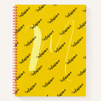 Carnet Couleur Or Luxury - Chic Nom Initial Monogrammé