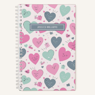 Carnet Couleur Pastel Couleur Coeur Motif Doodle croquis