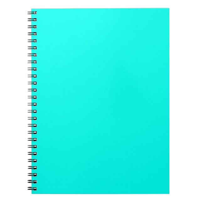 Carnet Couleur solide Turquoise Néon | Classique (Devant)