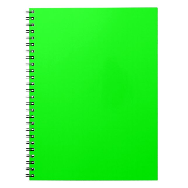 Carnet Couleur solide verte néon électrique | Classique (Devant)