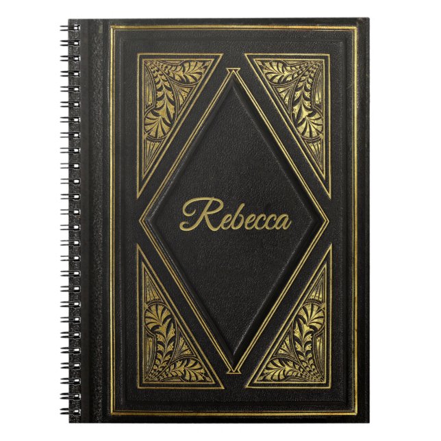 Carnet Couleur Vintage or et noir (Devant)