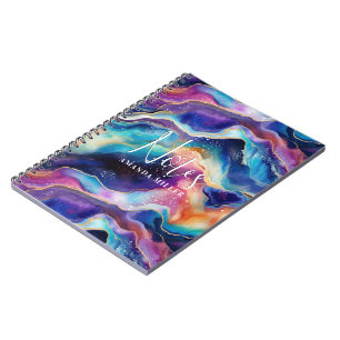 Carnet Couleurs arc-en-ciel esthétiques agate texture de