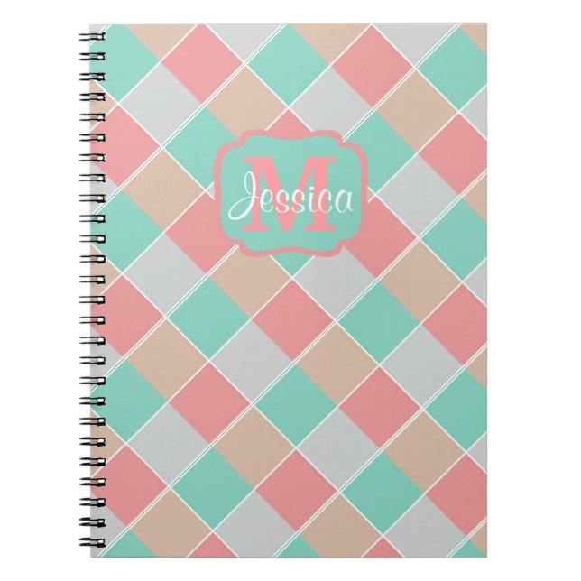 Carnet Couleurs de crème glacée vérifiées Personnalisées (Devant)