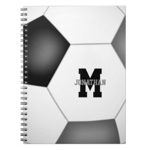 Carnet couleurs d'équipe noir gris filles garçons footbal