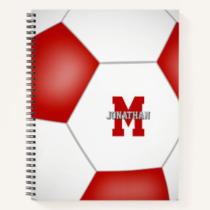 Carnet couleurs d'équipe rouge blanc garçons filles footb