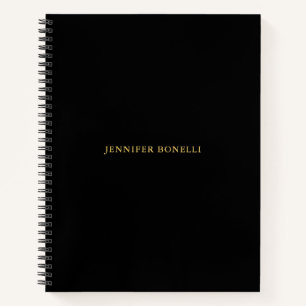 Carnet Couleurs d'or noir professionnel tendance moderne