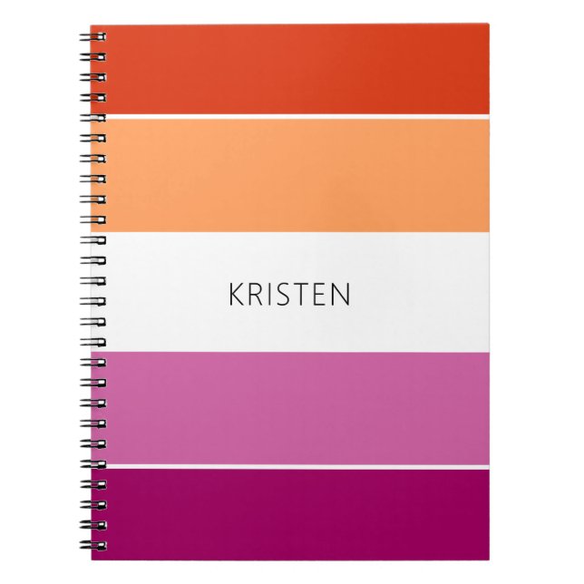 Carnet Couleurs Drapeau Lesbienne Personnalisées Frappes  (Devant)
