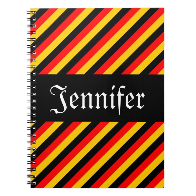Carnet Couleurs du drapeau allemand Grandes Motif + Nom p (Devant)