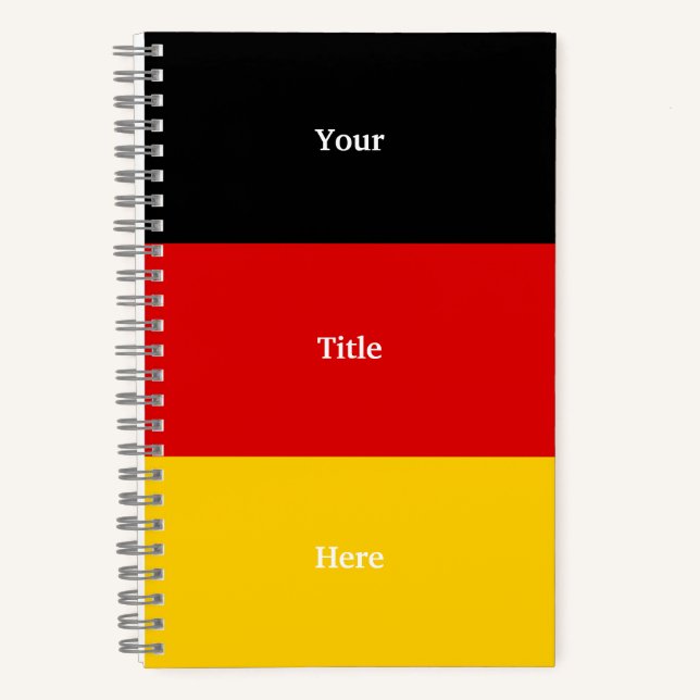 Carnet Couleurs du drapeau allemand Noir Rouge Or Personn (Recto)